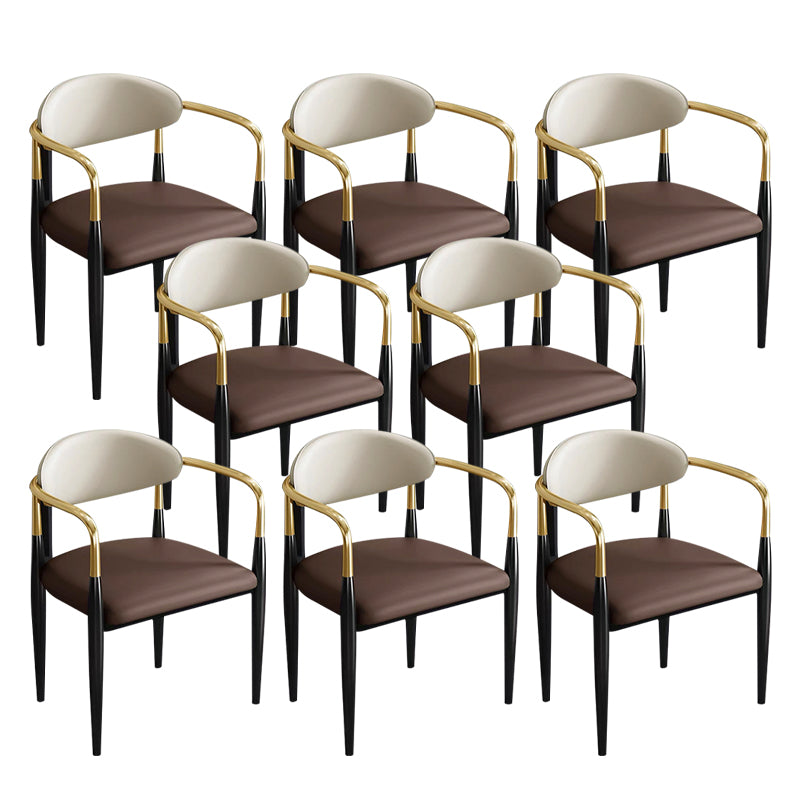 Contemporary Metal Dining Chair Black Legs Dining Room Arm Chair