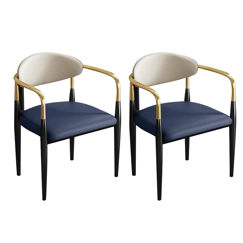 Contemporary Metal Dining Chair Black Legs Dining Room Arm Chair