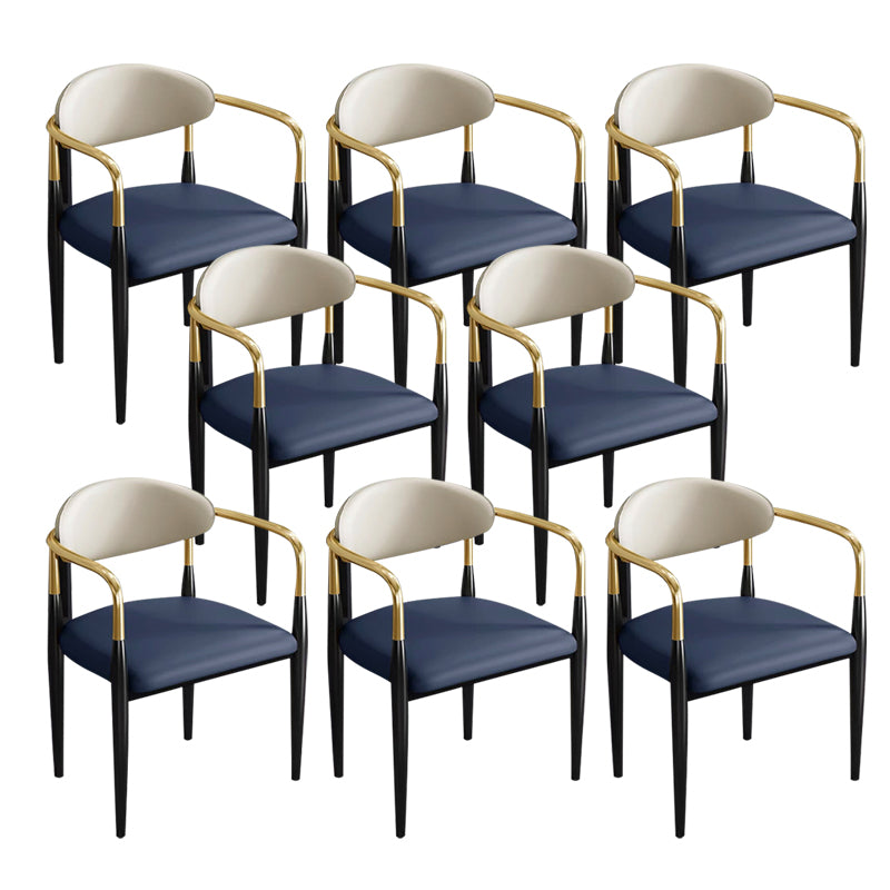 Contemporary Metal Dining Chair Black Legs Dining Room Arm Chair