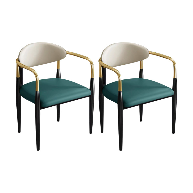 Contemporary Metal Dining Chair Black Legs Dining Room Arm Chair