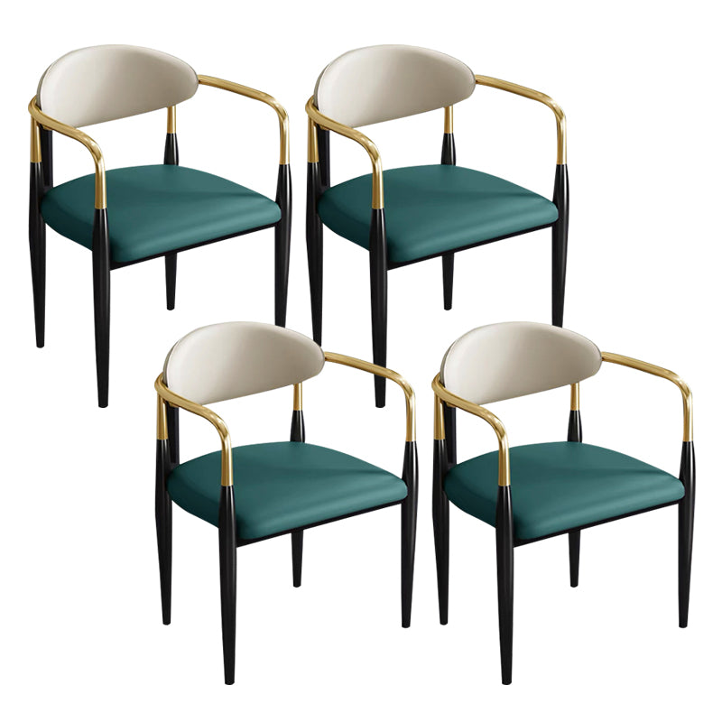 Contemporary Metal Dining Chair Black Legs Dining Room Arm Chair