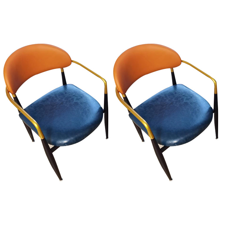 Contemporary Metal Dining Chair Black Legs Dining Room Arm Chair