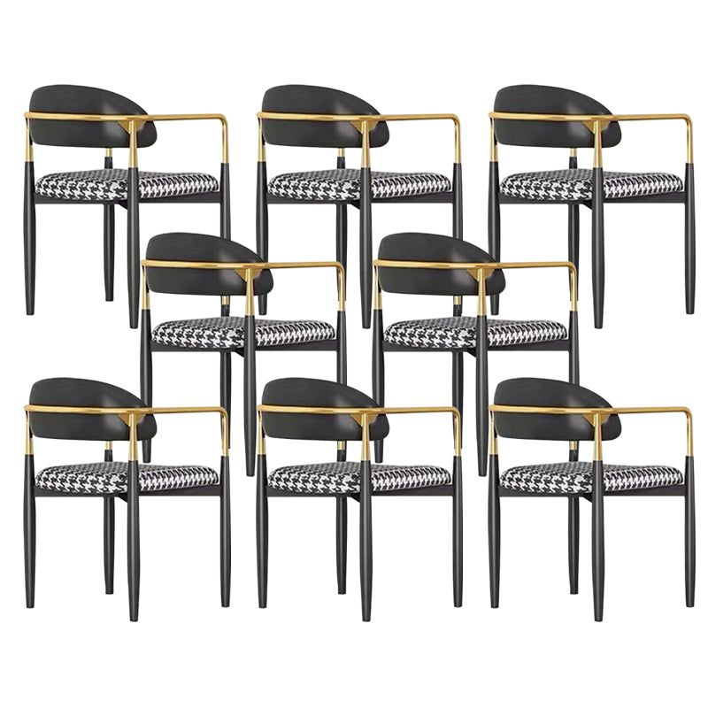 Contemporary Metal Dining Chair Black Legs Dining Room Arm Chair