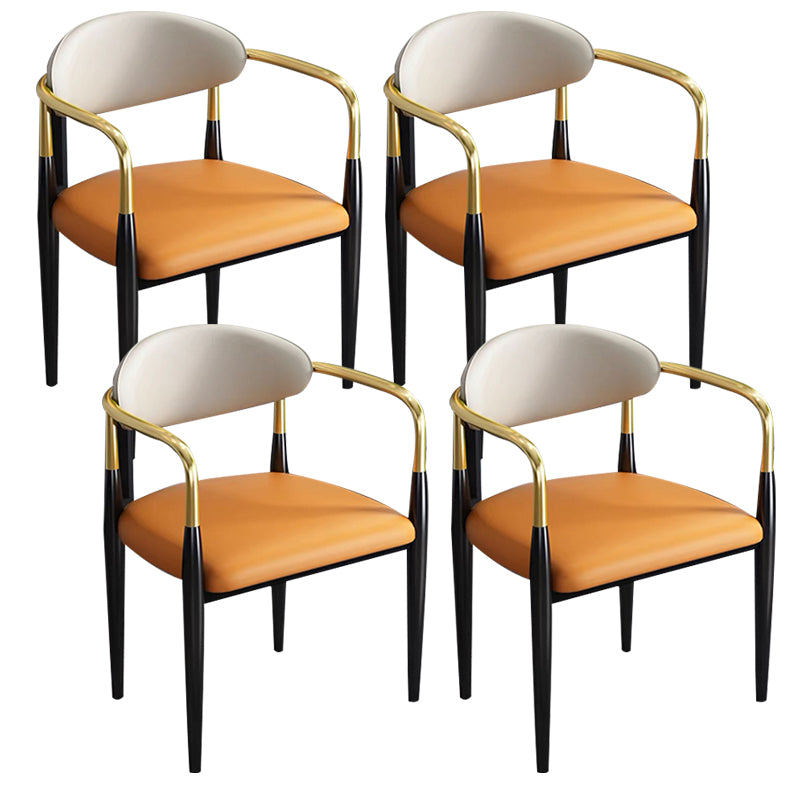 Contemporary Metal Dining Chair Black Legs Dining Room Arm Chair