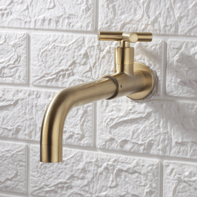 Contemporary Wall Mounted Bathroom Faucet Cross Handle Solid Brass Faucet