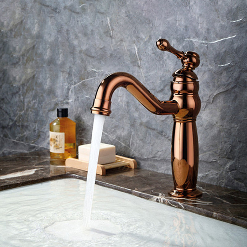 Traditional Centerset Faucet Lever Handles Gooseneck Arc Solid Brass Faucet