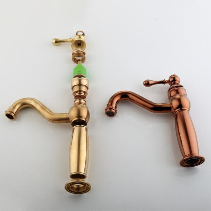 Traditional Centerset Faucet Lever Handles Gooseneck Arc Solid Brass Faucet