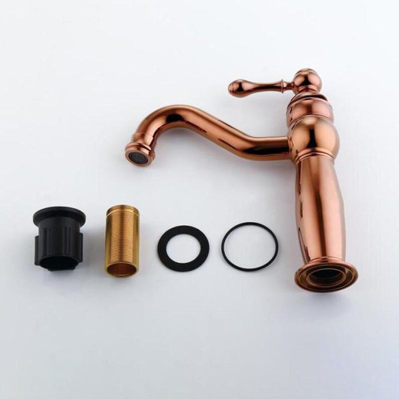 Traditional Centerset Faucet Lever Handles Gooseneck Arc Solid Brass Faucet
