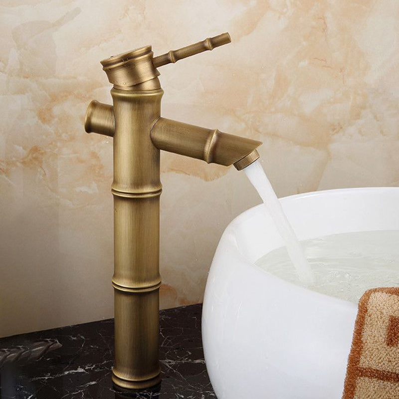 Farmhouse Vessel Faucet Brass Lever Handles Waterfall Spout Lavatory Faucet