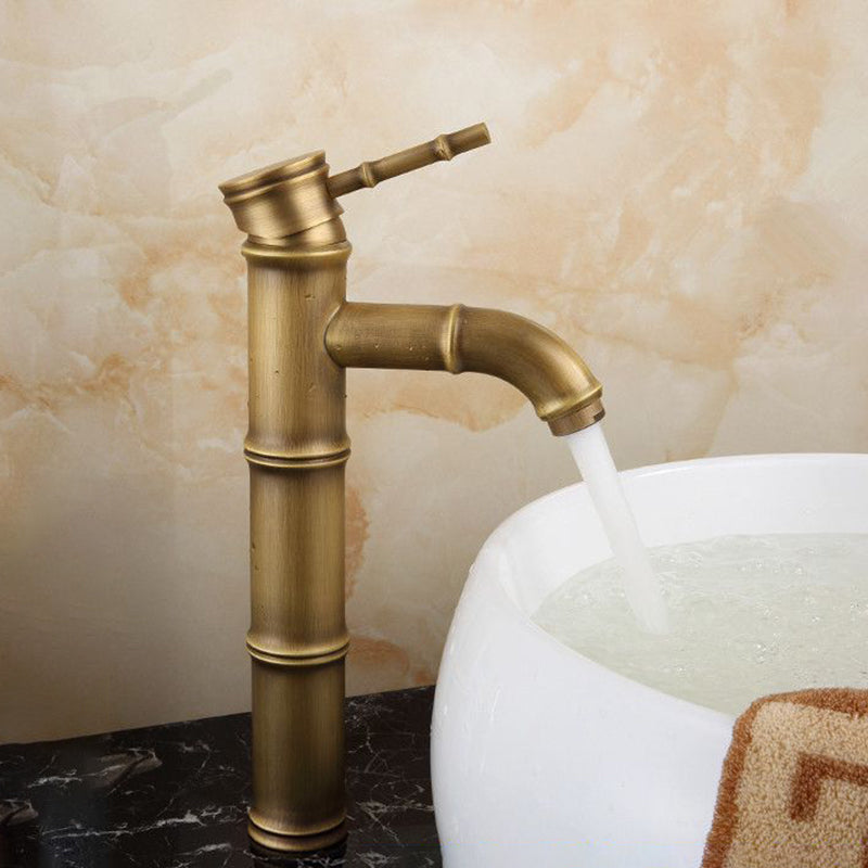 Farmhouse Vessel Faucet Brass Lever Handles Waterfall Spout Lavatory Faucet