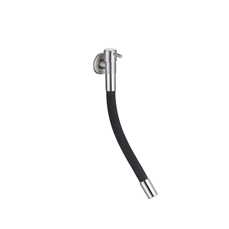 Contemporary Wall Mounted Bathroom Faucet Lever Handles Stainless Steel Faucet