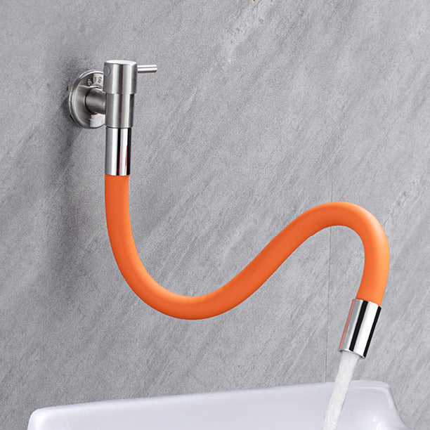 Contemporary Wall Mounted Bathroom Faucet Lever Handles Stainless Steel Faucet