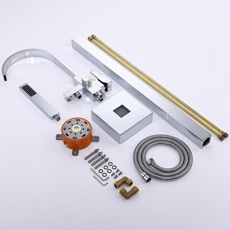 Freestanding Bathtub Faucet Floor Mounted One Lever Handle with Hose