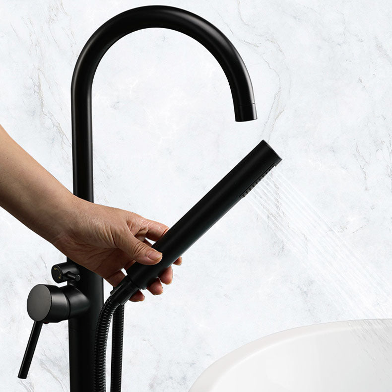 Contemporary Metal Freestanding Faucet Floor Mounted Freestanding Bathtub Faucet