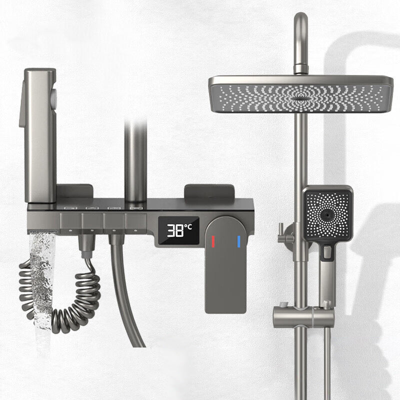 Contemporary Wall Mounted Shower System Slide Bar Included Shower Set
