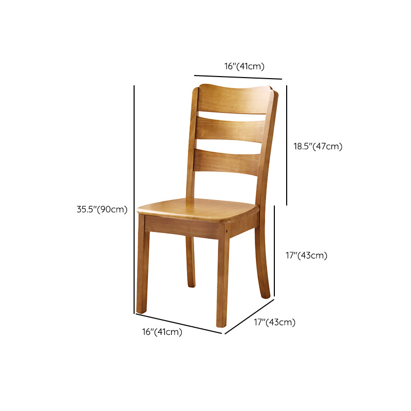 16.5" Wide Side Chair Industrial Wood Side Dining Armless Chairs