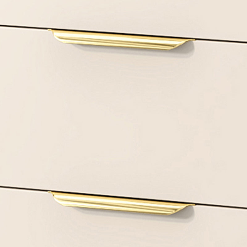 Glam White Storage Chest Bedroom Stone Chest with Metal Legs