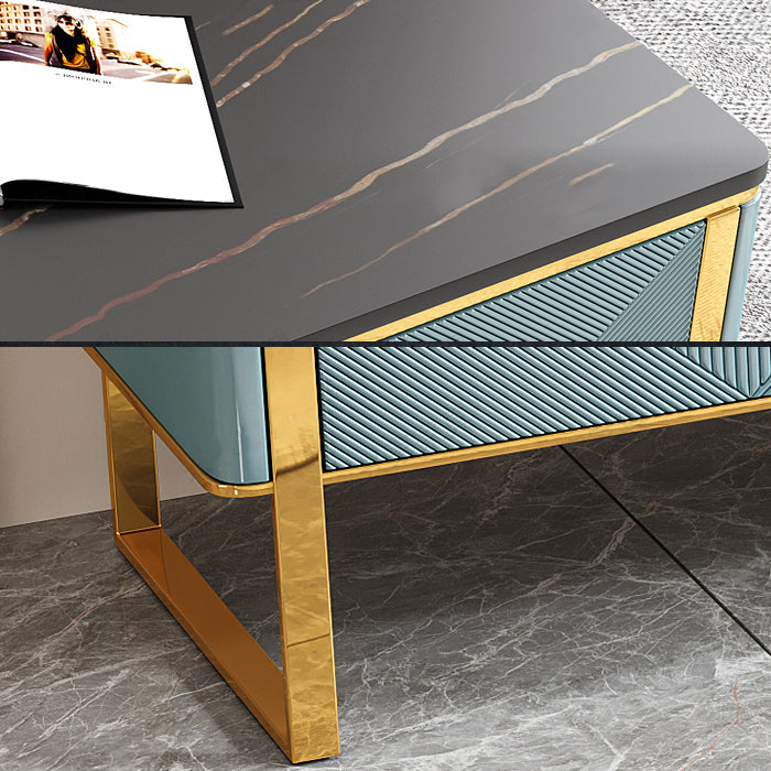 Glam Horizontal Double Dresser Stone Storage Chest Dresser for Bedroom