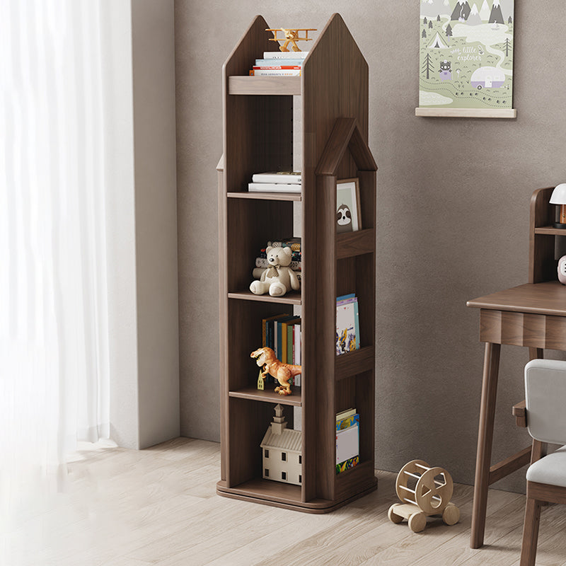 Modern Style Open Back Bookshelf Wooden Vertical Bookcase with Rectangular Shelves