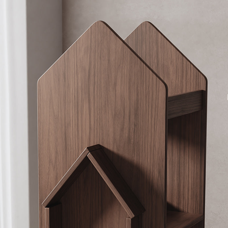 Modern Style Open Back Bookshelf Wooden Vertical Bookcase with Rectangular Shelves