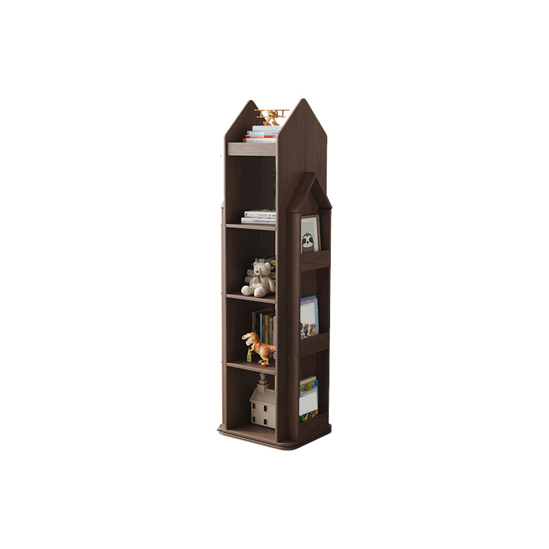 Modern Style Open Back Bookshelf Wooden Vertical Bookcase with Rectangular Shelves