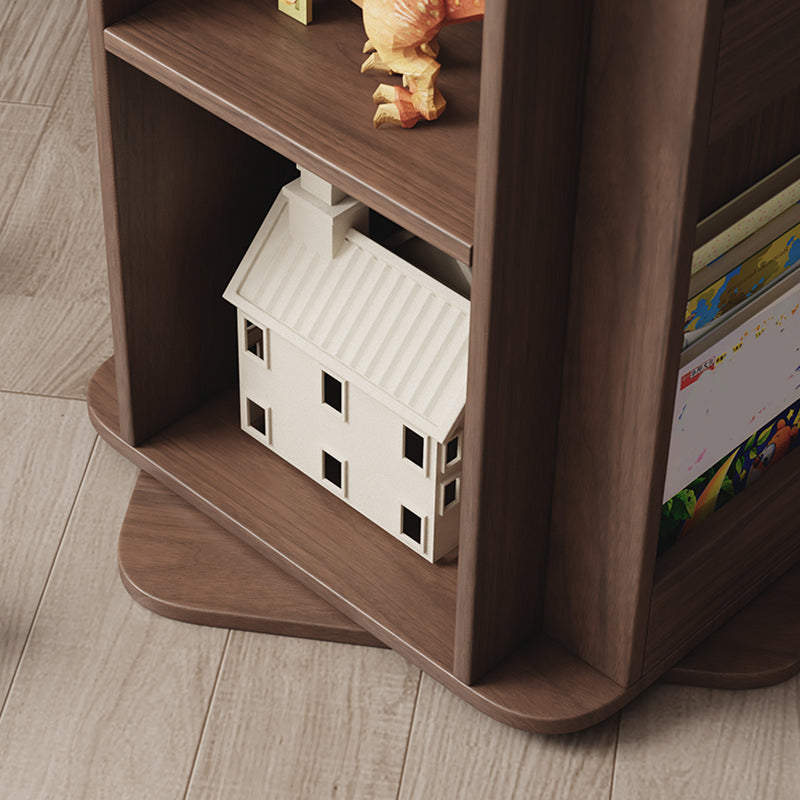 Modern Style Open Back Bookshelf Wooden Vertical Bookcase with Rectangular Shelves