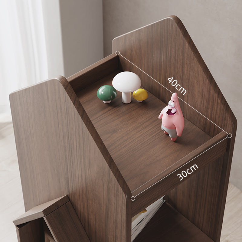 Modern Style Open Back Bookshelf Wooden Vertical Bookcase with Rectangular Shelves