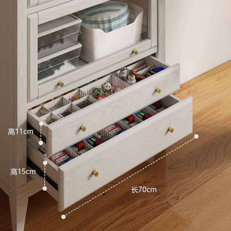 Wood  Standard  Bookcase Closed Back Contemporary Bookshelf with Drawers