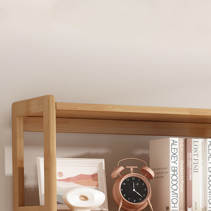 Modern Style Open Back Bookshelf Vertical Wooden Bookcase with Drawers