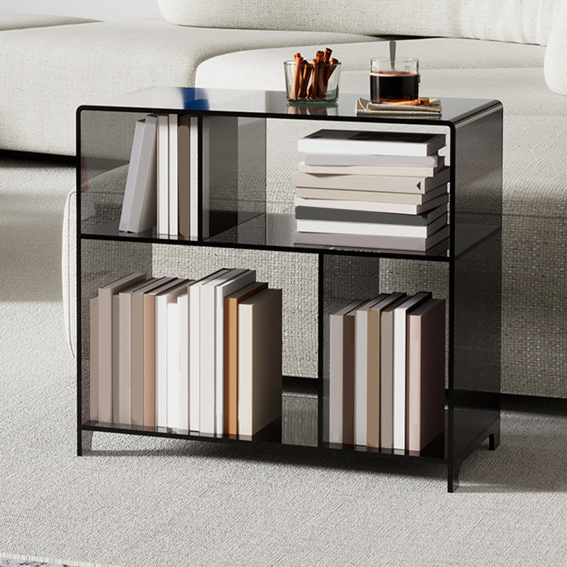 4 Shelves Modern Style Bookshelf Open Back Geometry Acrylic Bookcase