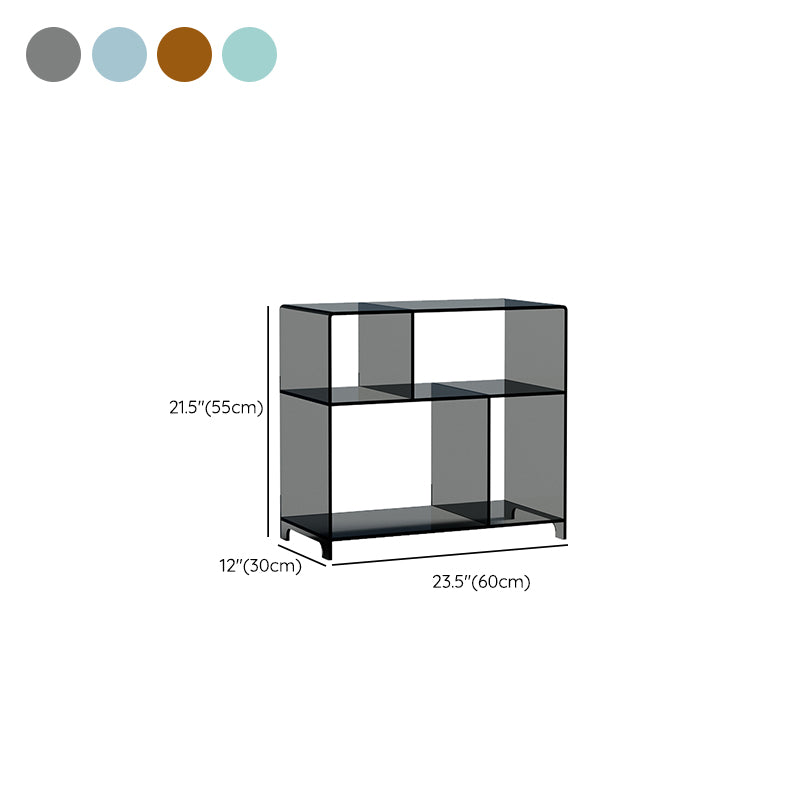 4 Shelves Modern Style Bookshelf Open Back Geometry Acrylic Bookcase