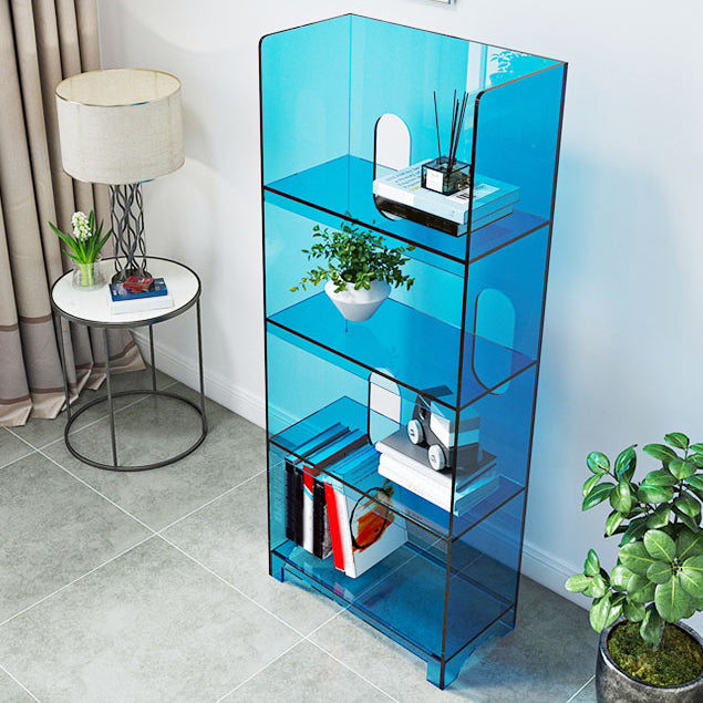 Modern Style Closed Back Bookshelf Acrylic Bookcase for Living Room