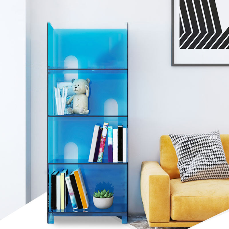Modern Style Closed Back Bookshelf Acrylic Bookcase for Living Room