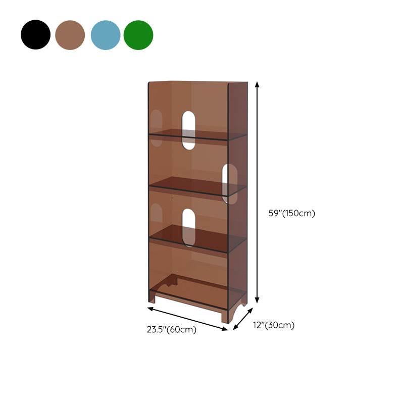 Modern Style Closed Back Bookshelf Acrylic Bookcase for Living Room