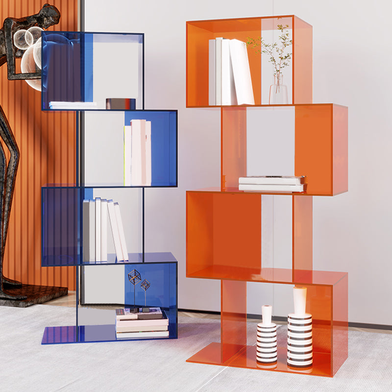 Acrylic Open Back Bookcase Scandinavian Standard Bookshelf with Shelves