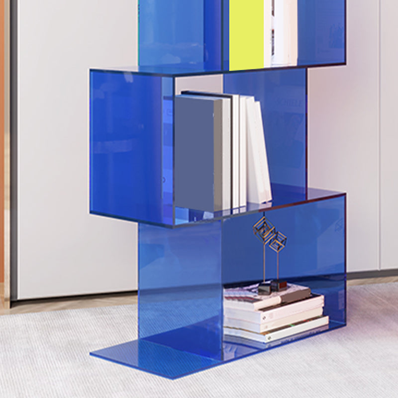 Acrylic Open Back Bookcase Scandinavian Standard Bookshelf with Shelves