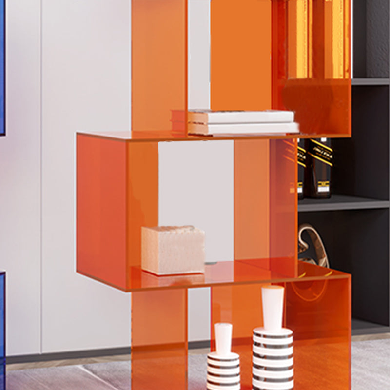 Acrylic Open Back Bookcase Scandinavian Standard Bookshelf with Shelves
