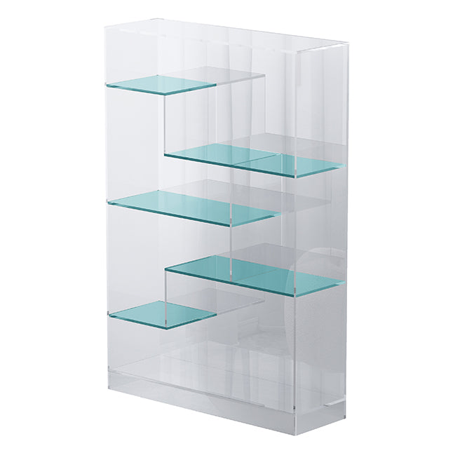 Contemporary Closed Back Standard Bookshelf Acrylic Bookcase