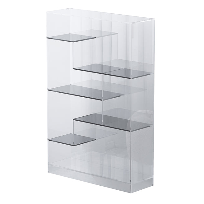 Contemporary Closed Back Standard Bookshelf Acrylic Bookcase