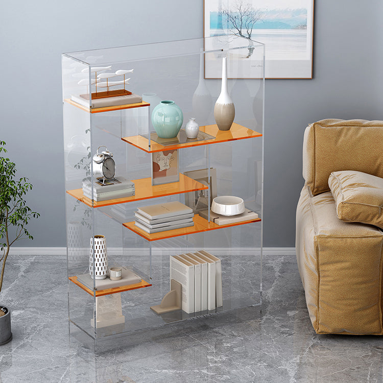 Contemporary Closed Back Standard Bookshelf Acrylic Bookcase