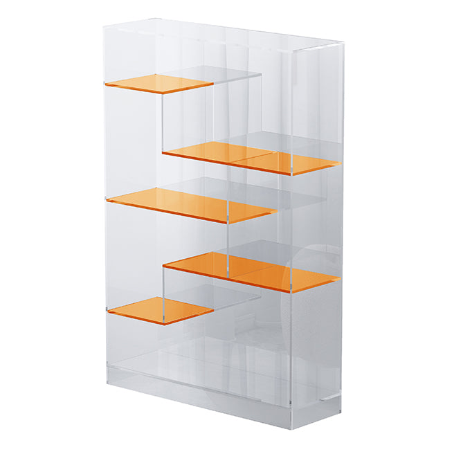 Contemporary Closed Back Standard Bookshelf Acrylic Bookcase