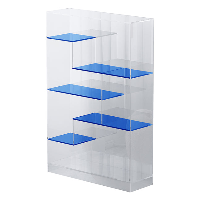 Contemporary Closed Back Standard Bookshelf Acrylic Bookcase