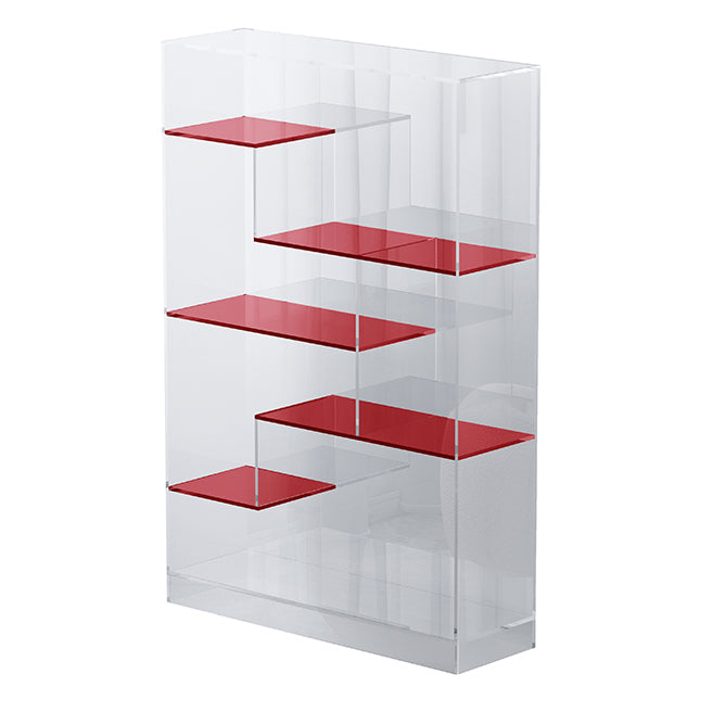 Contemporary Closed Back Standard Bookshelf Acrylic Bookcase