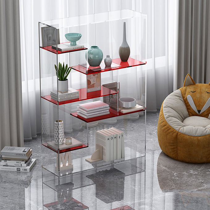 Contemporary Closed Back Standard Bookshelf Acrylic Bookcase