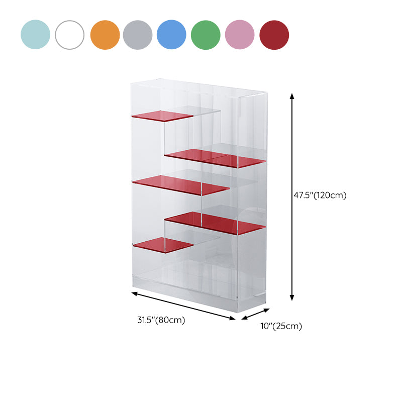 Contemporary Closed Back Standard Bookshelf Acrylic Bookcase