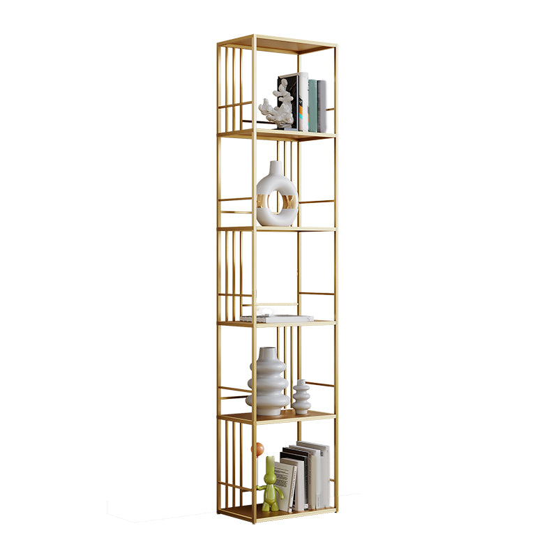 Metal Glam Bookshelf Standard Open Back Bookcase with Shelves