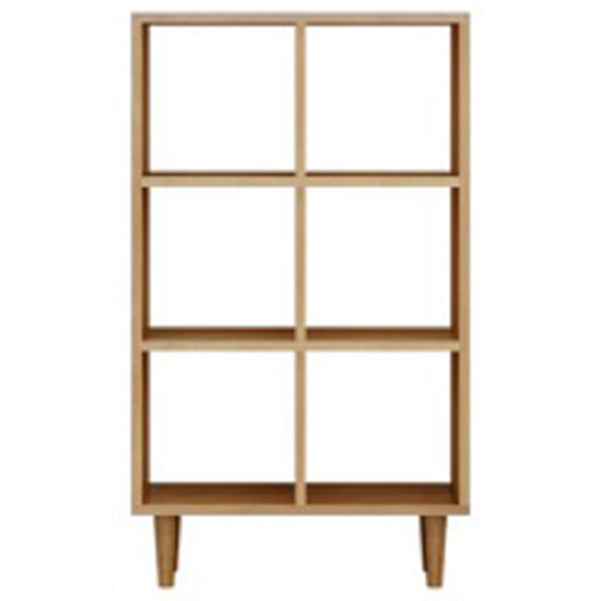 Modern Style Open Back Bookshelf Wooden Shelf Bookcase in Brown