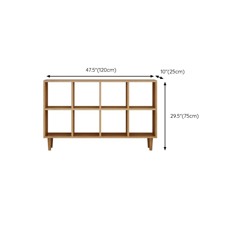 Modern Style Open Back Bookshelf Wooden Shelf Bookcase in Brown