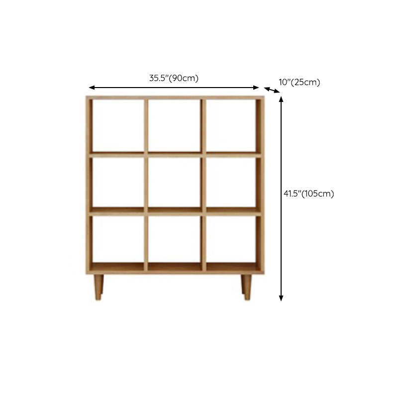 Modern Style Open Back Bookshelf Wooden Shelf Bookcase in Brown