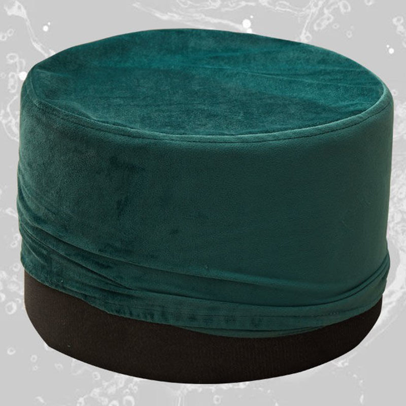 Mildew Resistant Ottoman Pure Color Modern Upholstered Velvet Round Ottoman